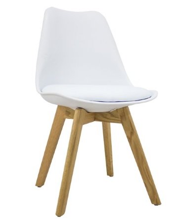 Silla Tulip Blanca Base Madera