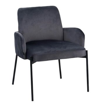Sillon Roma Gris Oscuro Base Negra - DC329/GO