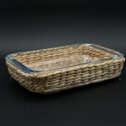 Fuente Rectangular c/canasta Yute 26x16x5 cm 1 LT